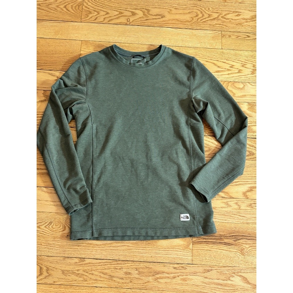 The North Face Crew Neck Shirt Long Sleeve French Terry Mens S Green Gorpcore